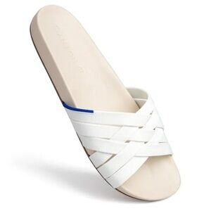 Rothy’s White Cloud Crisscross The Slide Sandals Size 6 Washable Flats